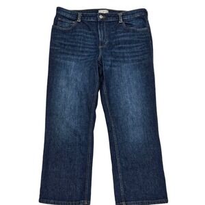 H & M High Rise Straight Crop Jeans Size 14‎